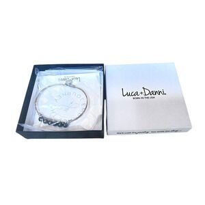 Luca + Danni Embrace the Journey Silver Tone Bead Bangle Bracelet NIB